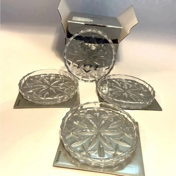 RETIRED Gorham Glass Crystal Lady Anne Coasters - Set of 4 - Picture 1 of 4
